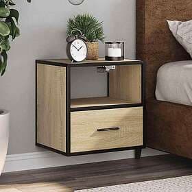 vidaXL Väggmonterade sängbord 2 st sonoma-ek 40x31x39,5 cm