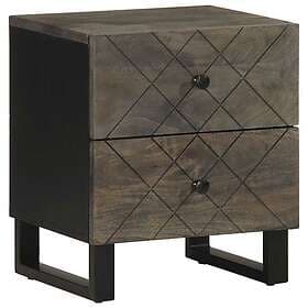 vidaXL Nightstand Black 40x33x46cm Solid Mango Wood