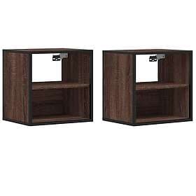 vidaXL Väggmonterade sängbord 2 st brun ek 40x31x39,5 cm