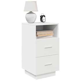 vidaXL Sängbord med 2 lådor vit 36x36x68 cm