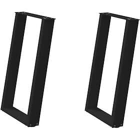 vidaXL Table Legs U-shape 2 pcs black 60x(72-73) cm steel