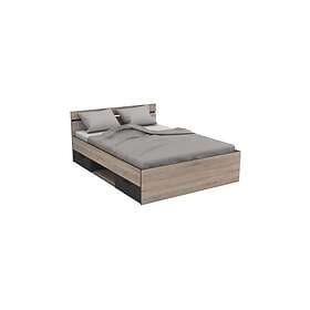 Lit Double Adulte 140x190cm 2 Tiroirs 1 Niche Gandy