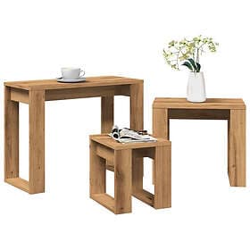 vidaXL Nightstand 3 pcs Artisan Oak Engineered Wood 819658