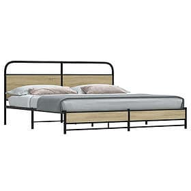 vidaXL Sängram utan madrass metall 183x213 sonoma-ek cm