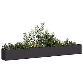 vidaXL Planter Pot Black 360x40x40 cm Cold-rolled Steel