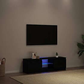 vidaXL TV-bänk med LED-lampor svart ek 120x30x36 cm konstruerat trä