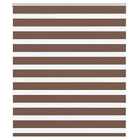 vidaXL Rullgardin zebra brun 130x150 cm tyg bredd 125,9 cm polyester