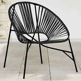 vidaXL Garden Egg Chair Black Faux Rattan 4009287