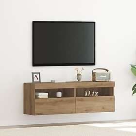 vidaXL TV Vägskåp med LED-lampor 2 st Artisan Ek 60x30x40 cm