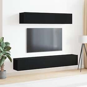 vidaXL TV Stand Set 4-piece Black Constructed wood