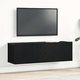 vidaXL Svart Ek Väggmonterad TV Skåp 100x30x30 cm Tillverkat av Ingenjörsträ