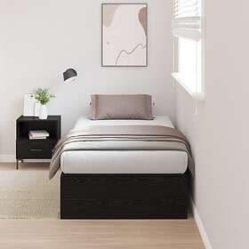 vidaXL Förvaringssängram Svart Ek 80x200 cm 3335334