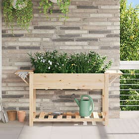 vidaXL Trädgårdsplanter med hyllor 155x59x76 cm Massivt trä furu