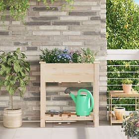 vidaXL Trädgårdsplanterare med Galler 71x37x76 cm Massivt Trä Tall