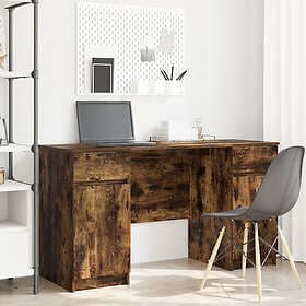 vidaXL Skrivbord Rökt Ek 140x49x76 cm Konstruerat trä