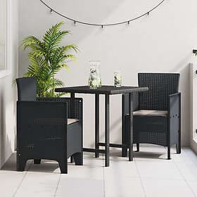 vidaXL trädgårdsstolar med dynor 2 st Antracit Poly Rattan
