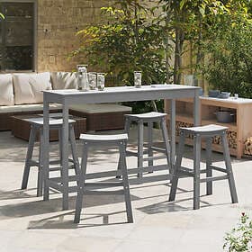 vidaXL Bar Stools 2 Pieces Light Gray HDPE