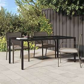 vidaXL Trädgårdsmatbord Svart 190x90x75 cm Rattan Poly