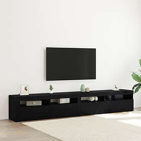 vidaXL 3-delat TV-bordset med LED-lampor Svart ek Ingenjörsträ