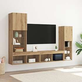 vidaXL TV-skåp with LED lights Artisan oak 40.5x30x102 cm