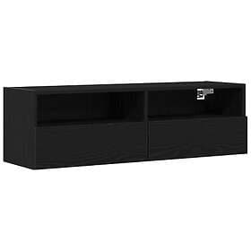 vidaXL TV-väggskåp svart ek 100x30x30 cm konstruerat trä