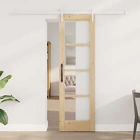 vidaXL Skjutdörr med Hårdvarusats 61x198.5 cm Massivt Trä Furu