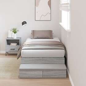 vidaXL Storage Bed Frame Grey Sonoma 80x200 cm