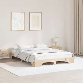 vidaXL Bed Frame Natural Solid Pine Wood 140 x 200 cm Durable