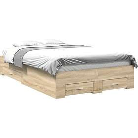 vidaXL Bed Frame Sonoma Oak 140x200 cm Engineered Wood