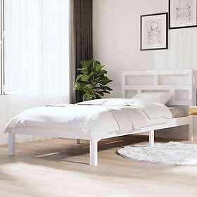 vidaXL 3101204 Bed Frame without Mattress White Solid Wood 90x200 cm (810003+814