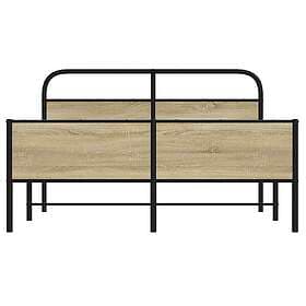 vidaXL Metal Bed Frame without Mattress Sonoma Oak 150x200 cm King Size