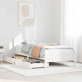 vidaXL Bed Frame without Mattress White 90x190 cm Single Solid Wood Pine