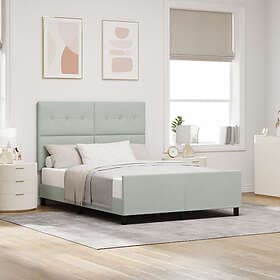 vidaXL Bed Frame Light Grey 160x200 cm Velvet