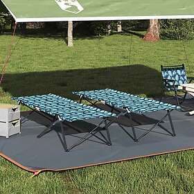 vidaXL Folding Sun Beds with Carry Bags 2 pcs Leaf Pattern 600D Oxford Fabric