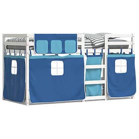 vidaXL Loft Bed with Slide blue 90x190 cm solid pine