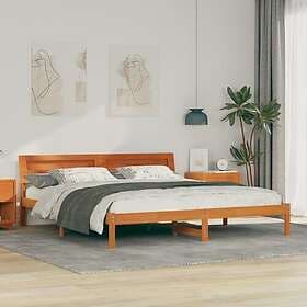 vidaXL with LED Strip Lights Brown 200 x 200 cm Solid wood