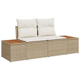 vidaXL Lounge Set with Cushion Beige, Cream 8 pcs
