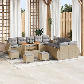 vidaXL Garden sofa set 14 pcs beige and light grey 110 x 55 x 71 cm