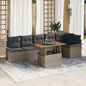 vidaXL Garden sofa set with cushion 7 pcs Grey 100 x 55 x 73 cm