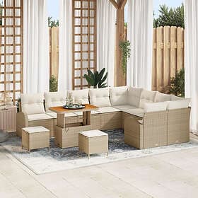 vidaXL Garden sofa set with cushion 12 pcs Beige, Cream 90 x 55 x 71 cm