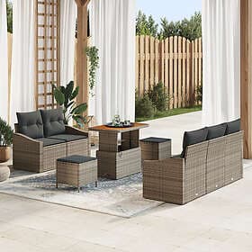 vidaXL Garden sofa set with cushion with storage 8 pcs Grey 90 x 55 x 71 cm