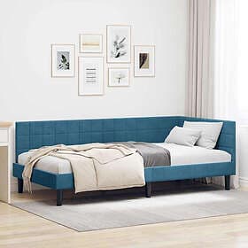 vidaXL Bed Frame with headboard Blue 90x200 cm Velvet