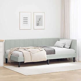 vidaXL Bed Frame with headboard Light Grey 100x200 cm Velvet