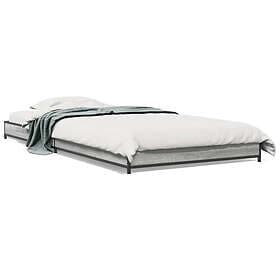vidaXL Bed Frame 75x190 cm engineered wood and metal grey