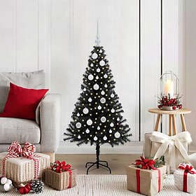 vidaXL Artificial Tree Black 120cm 150 LEDs