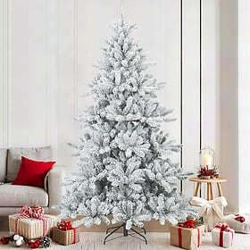 vidaXL Artificial Tree Snow Flocked White 210cm