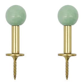 House Doctor Ball Coat Hook 5x2 cm 2 pcs brass/aqua