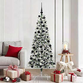 vidaXL Artificial Tree Hinged Green and White 180cm