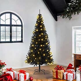 vidaXL Artificial Tree Black 180cm 300 LEDs