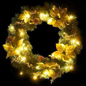 vidaXL 321515 Christmas Wreath with LED lights 60cm
